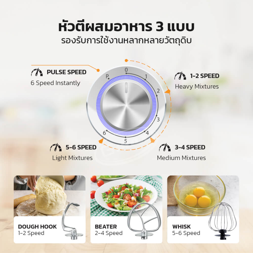 เครื่องผสมอาหาร GMAX FM-266 1500 วัตต์ 8.5 ลิตร สีดำ